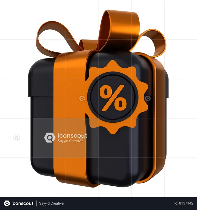 Discount Gift Box  3D Icon