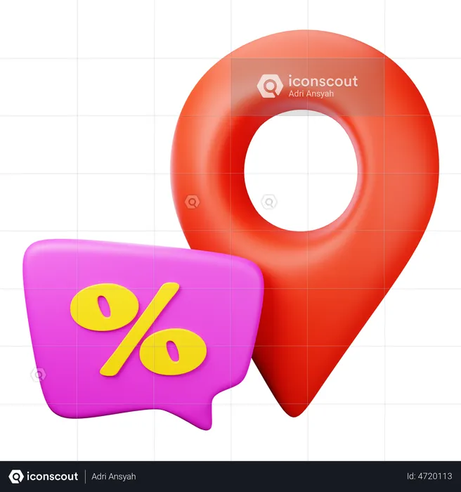 Discount Location  3D Illustration
