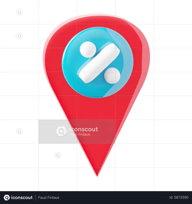 Discount Location  3D Icon