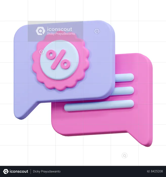 Discount Message  3D Icon