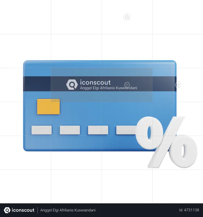 Discount On Credit Card  3D Illustration