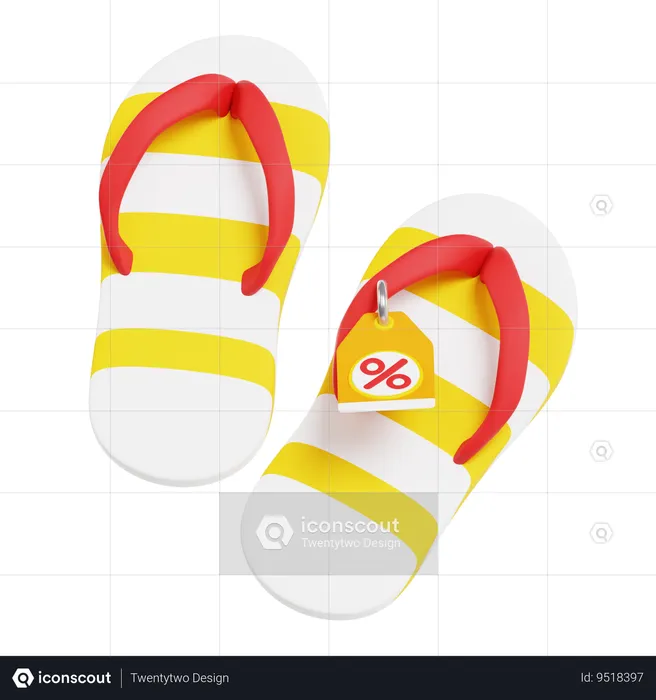 Discount On Slipper  3D Icon