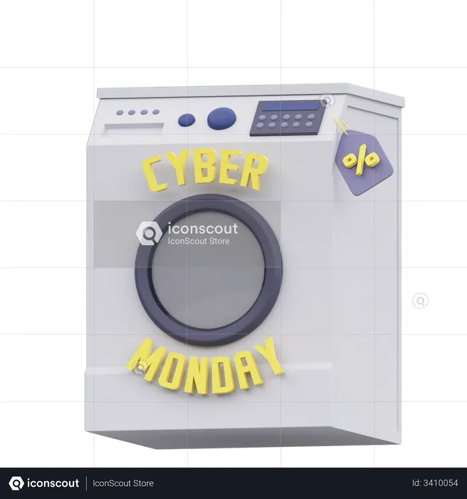 Discount On Washing Machine  3D Icon
