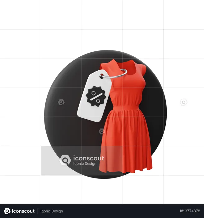 Discount On Woman Dress  3D Illustration