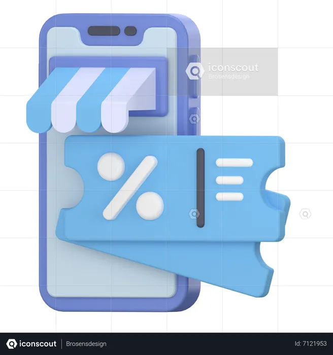 Discount phone  3D Icon