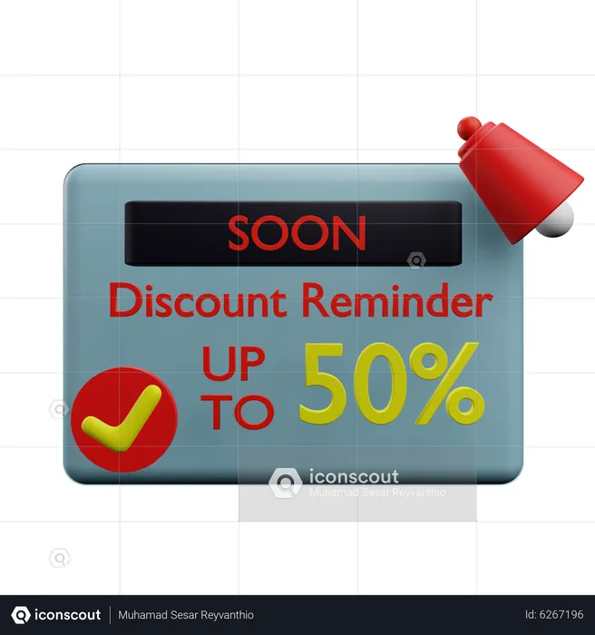 Discount Reminder  3D Icon