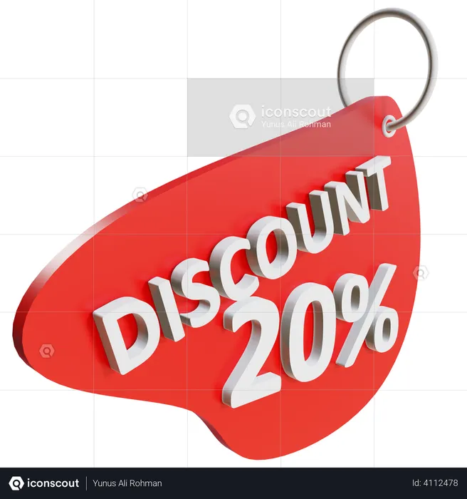 Discount tag  3D Illustration