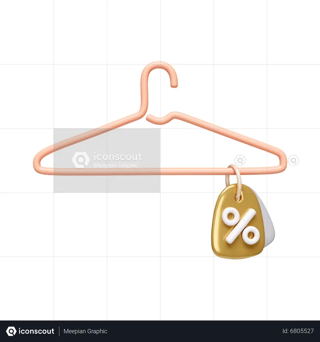 Discount Tag On Hanger  3D Icon