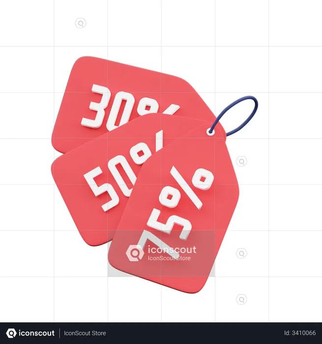 Discount Tags  3D Icon