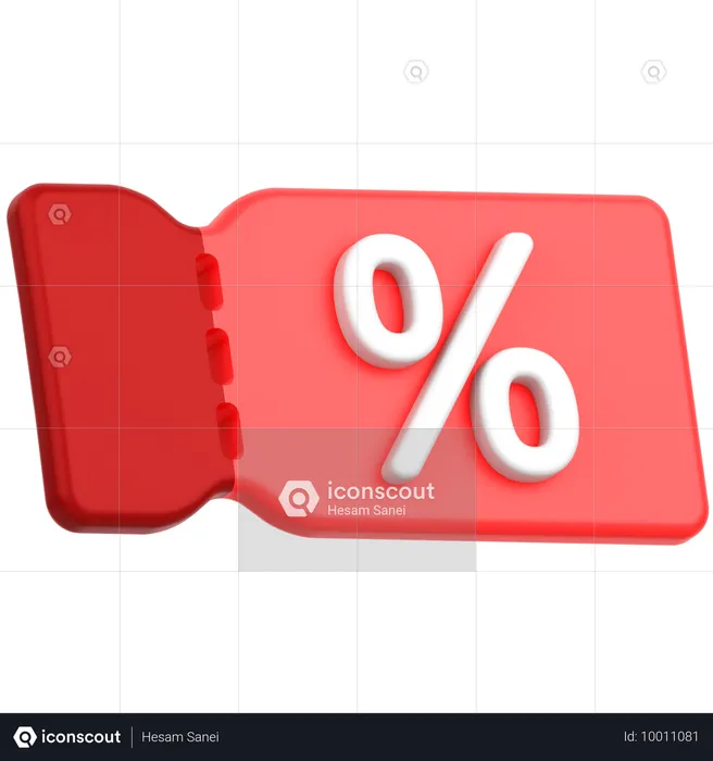 Discount Ticket  3D Icon