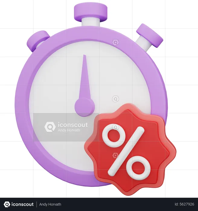 Discount Time  3D Icon