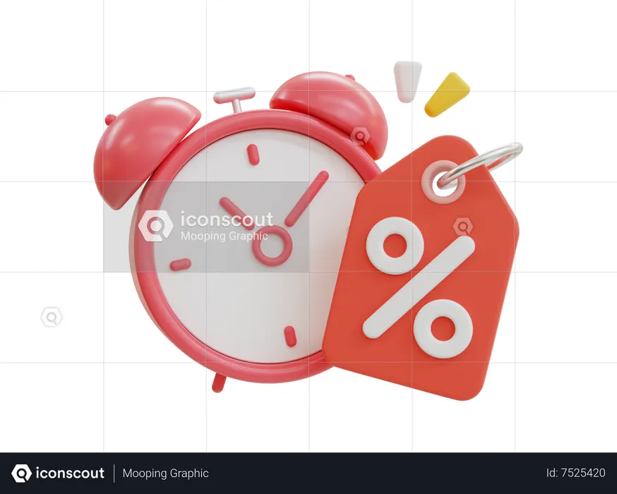 Discount Time Alert  3D Icon