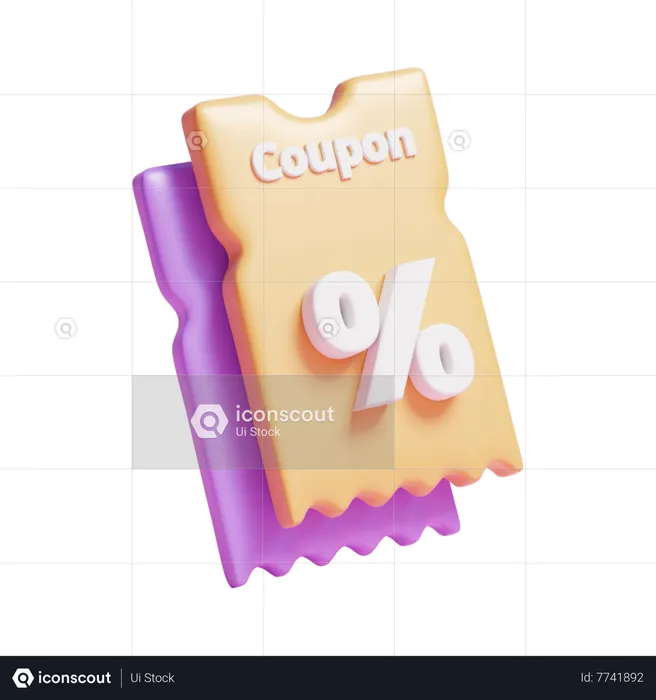 Discount Voucher  3D Illustration