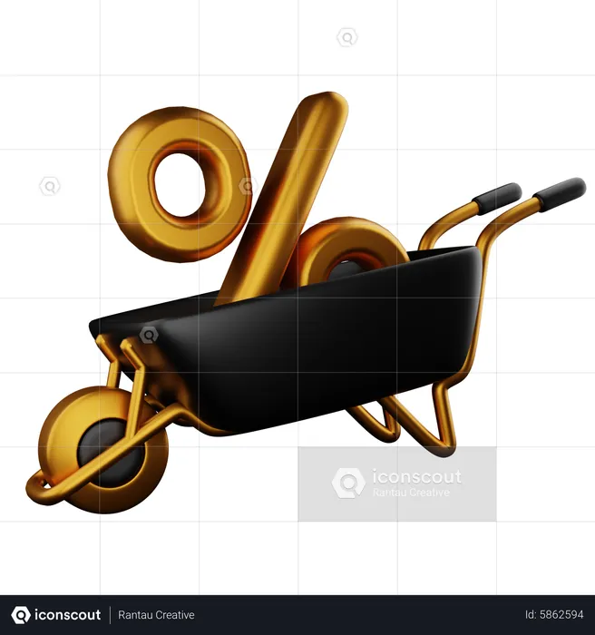 Discount Wheelbarrow  3D Icon