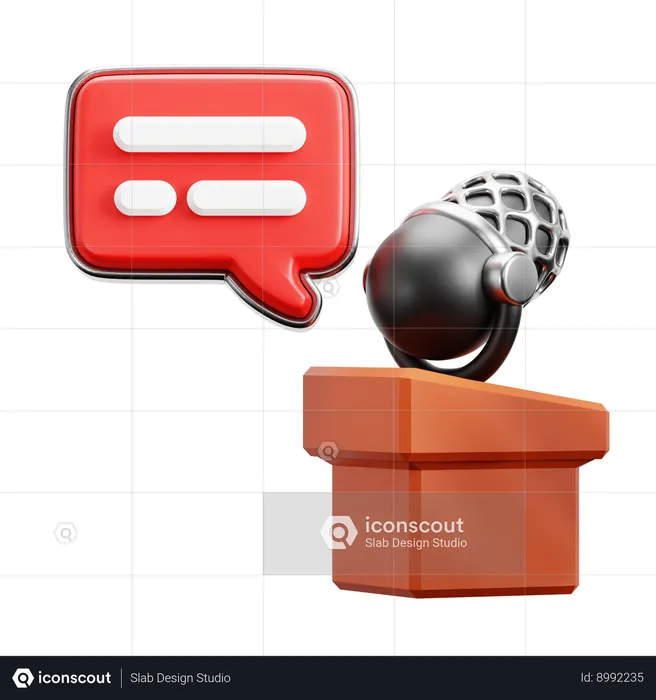 Discurso Vermelho  3D Icon