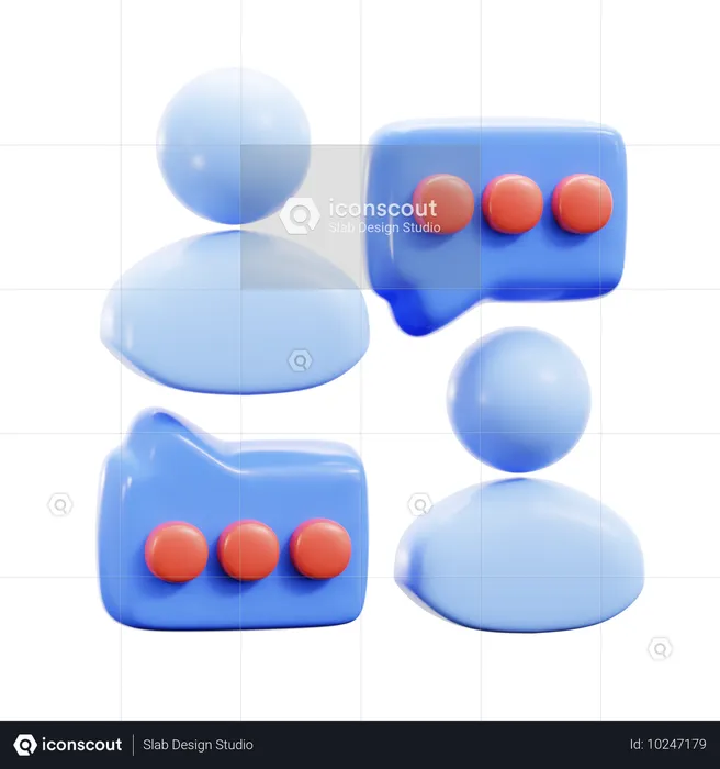 Discussion d'équipe  3D Icon