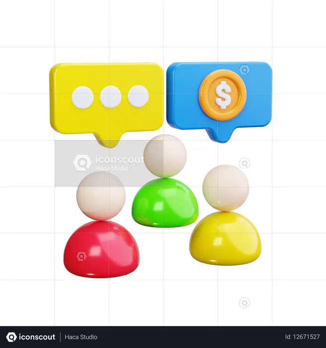 Discussion financière  3D Icon