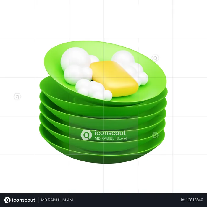 Dish Cleaning  3D Icon