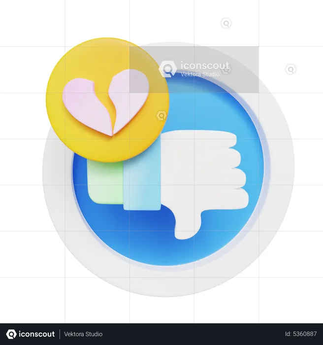 Dislike Button  3D Icon