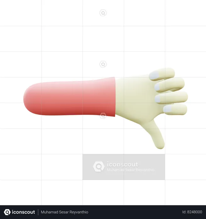 Dislike Finger Gesture  3D Icon