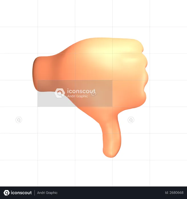 Dislike gesture  3D Illustration