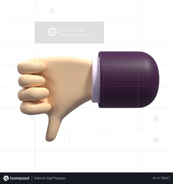 Dislike Hand  3D Icon