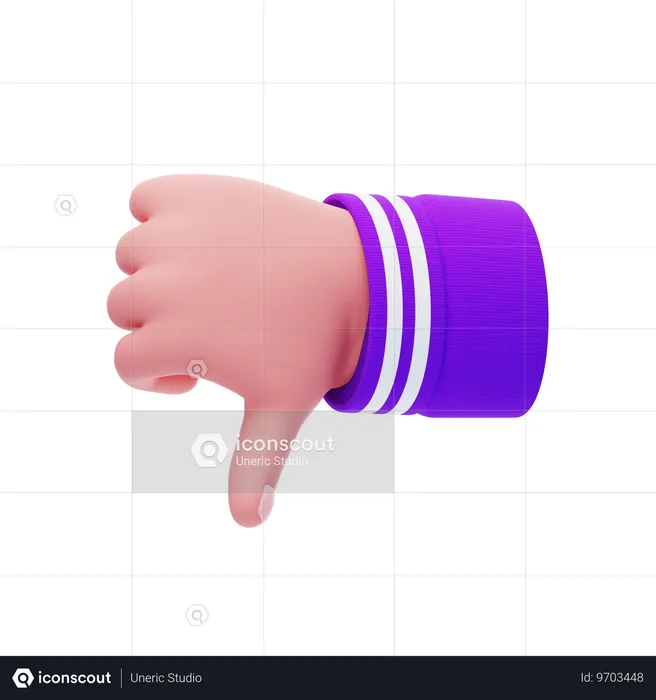 Dislike Hand Gesture  3D Icon