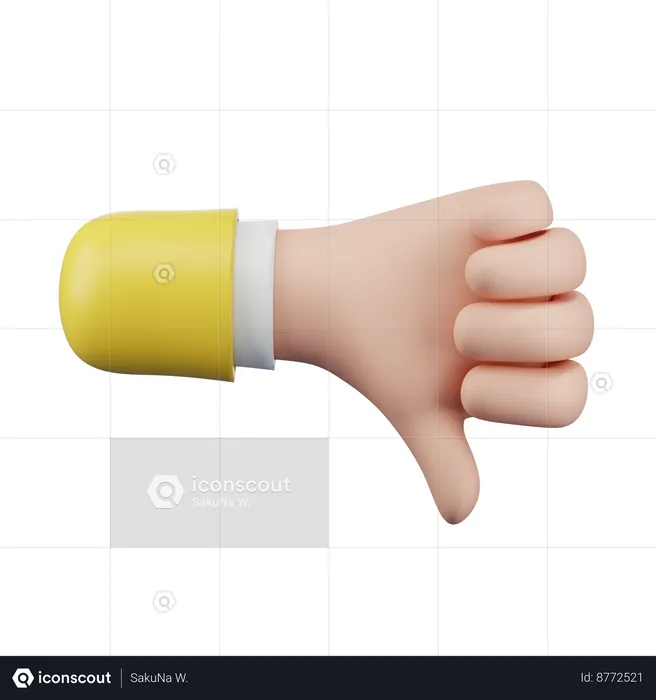 Dislike hand Gesture  3D Icon