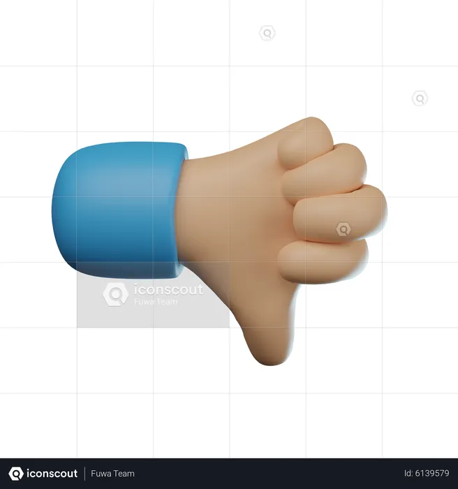 Dislike Hand Gesture  3D Icon