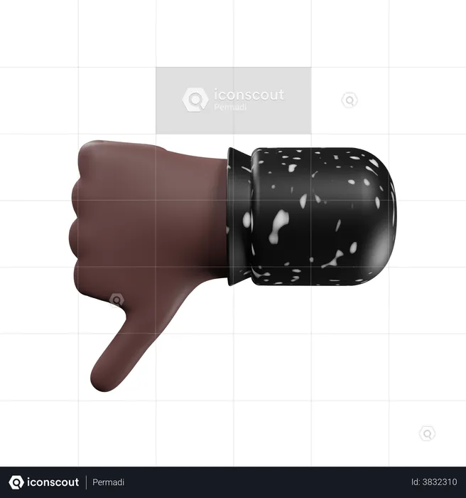 Dislike hand gesture  3D Illustration