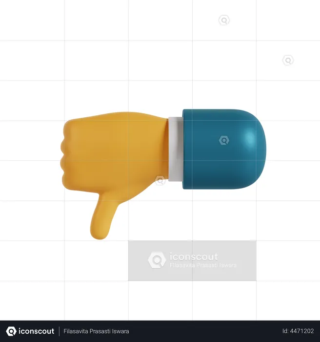 Dislike Hand Gesture  3D Illustration