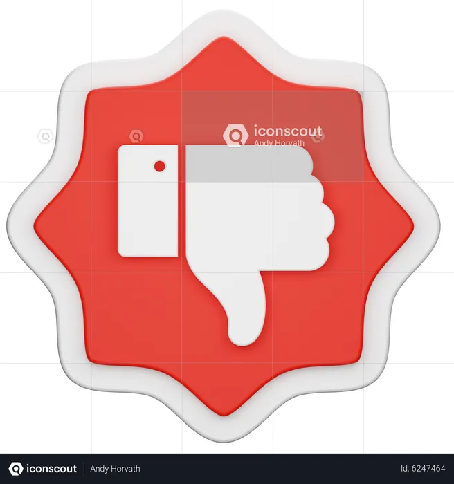 Dislike Label  3D Icon