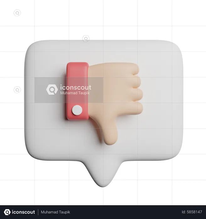 Dislike Message  3D Icon