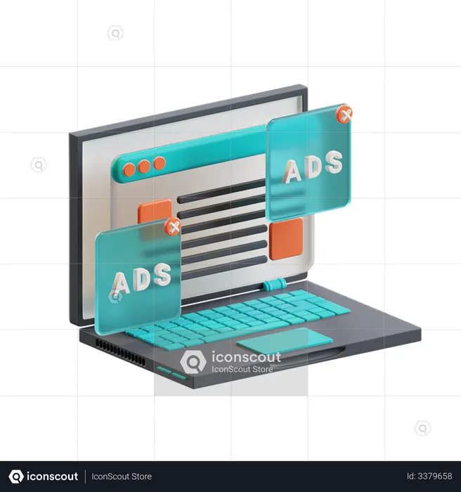 Display ads  3D Icon