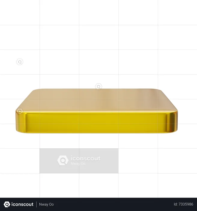 Exibição de pódio quadrado dourado  3D Icon