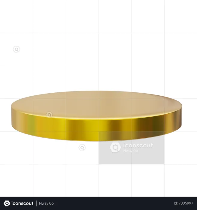 Exibição de pódio dourado redondo  3D Icon