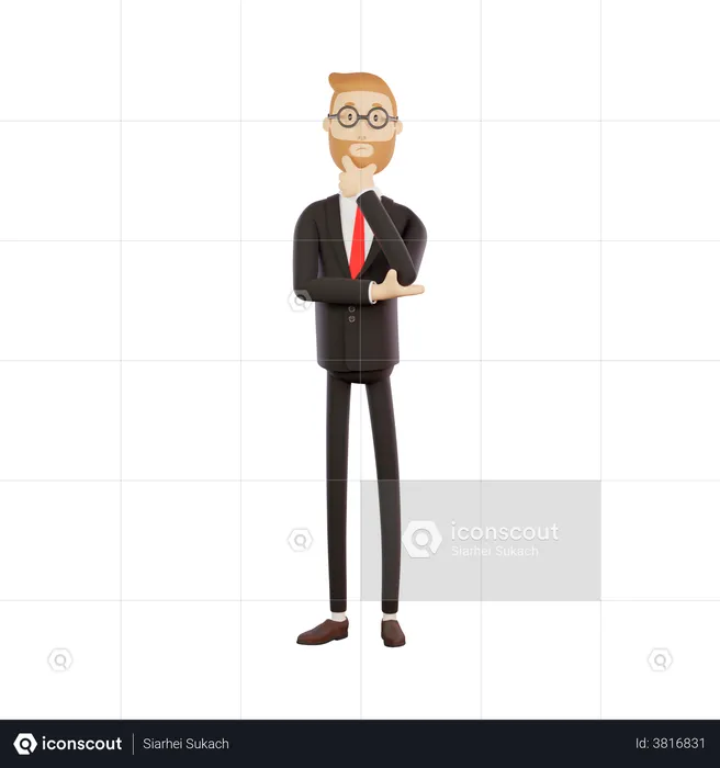 Dissatisfied Businessman  3D Illustration