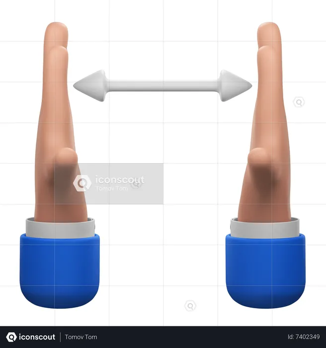 Distance Measurement Hands Gesture  3D Icon