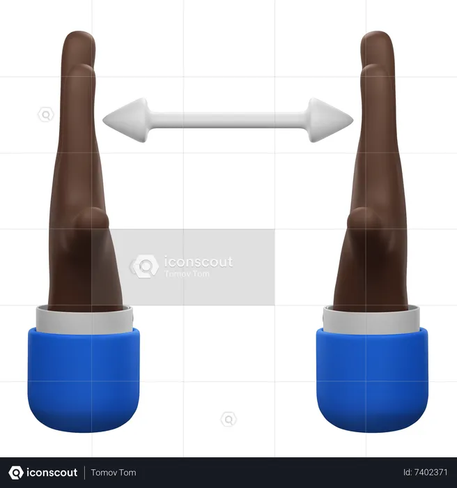 Distance Measurement Hands Gesture  3D Icon