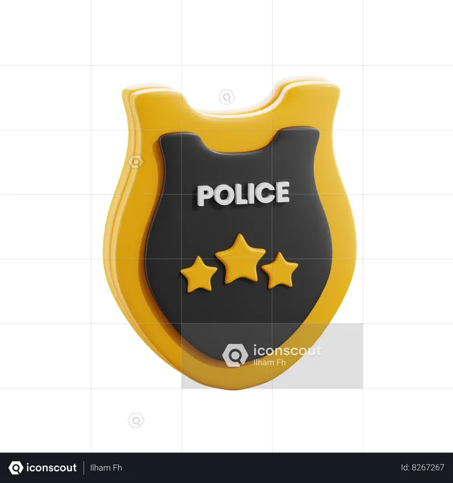 Distintivo de polícia  3D Icon