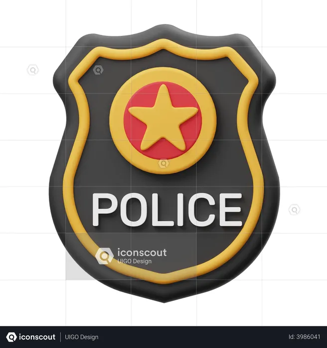 Distintivo de polícia  3D Illustration