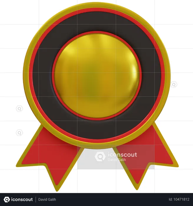 Distintivos de Prêmio de Ouro  3D Icon