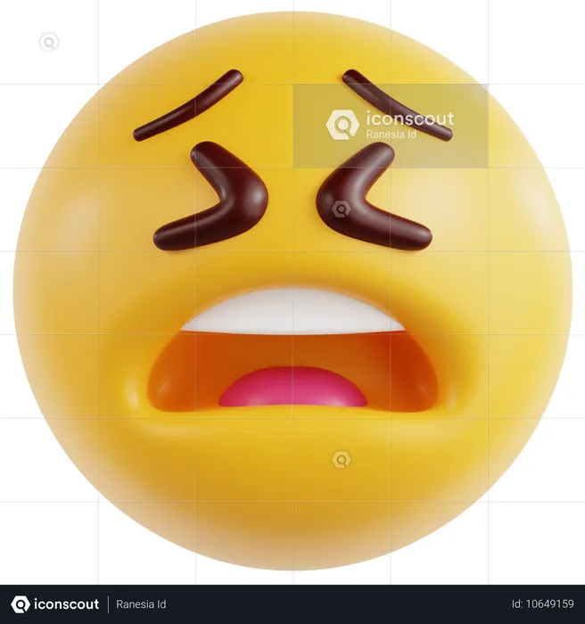 Distraught Face  3D Icon