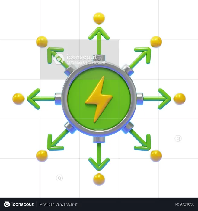 Distribuição de poder  3D Icon