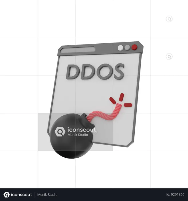 Distributed Denial Of Service Attack  3D Icon