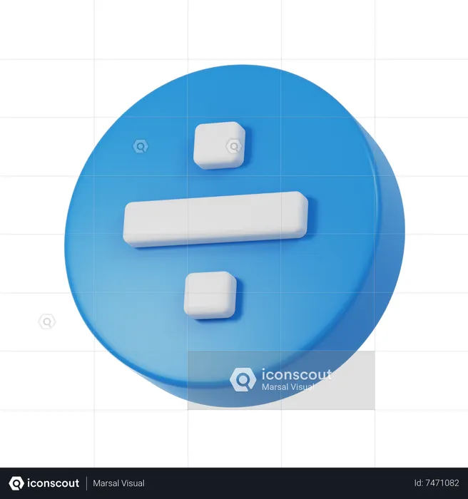 Divide Symbol  3D Icon