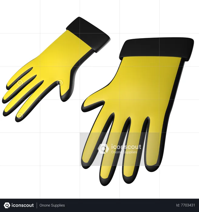 Diving Gloves  3D Icon