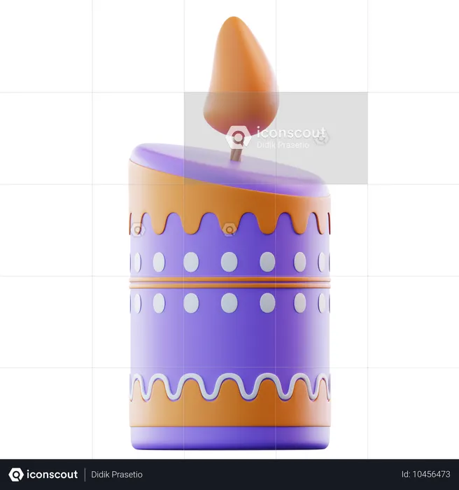 Diwali Candle  3D Icon