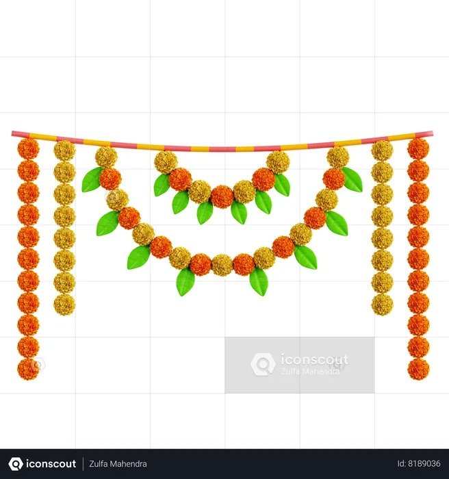 Diwali Garland  3D Icon