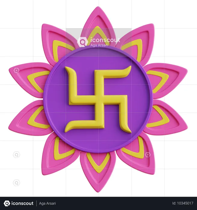 Diwali-Hakenkreuz  3D Icon